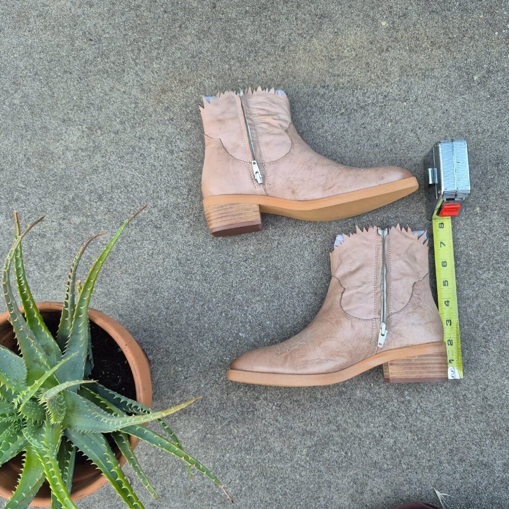 New NIB BED STU ROAN Leather Ankle Bootie Flame Edged Size 7.5 Southwestern Boho - Picture 12 of 16